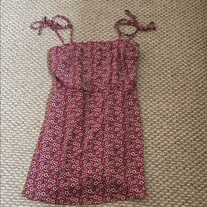 SHEIN Red Floral Tie-Strap Sundress